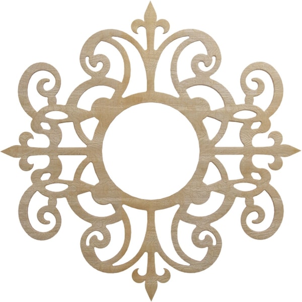 Ekena Millwork Dijon Wood Fretwork Pierced Ceiling Medallion, Hickory, 28"OD x 9 1/8"ID x 3/8"T CMWP28X28X0375DIHI - main